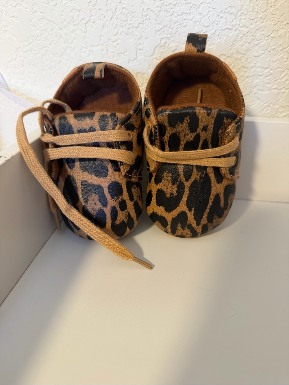 Boutique Cheetah Print Baby Mocassins Oxfords Shoes Size 12 Months